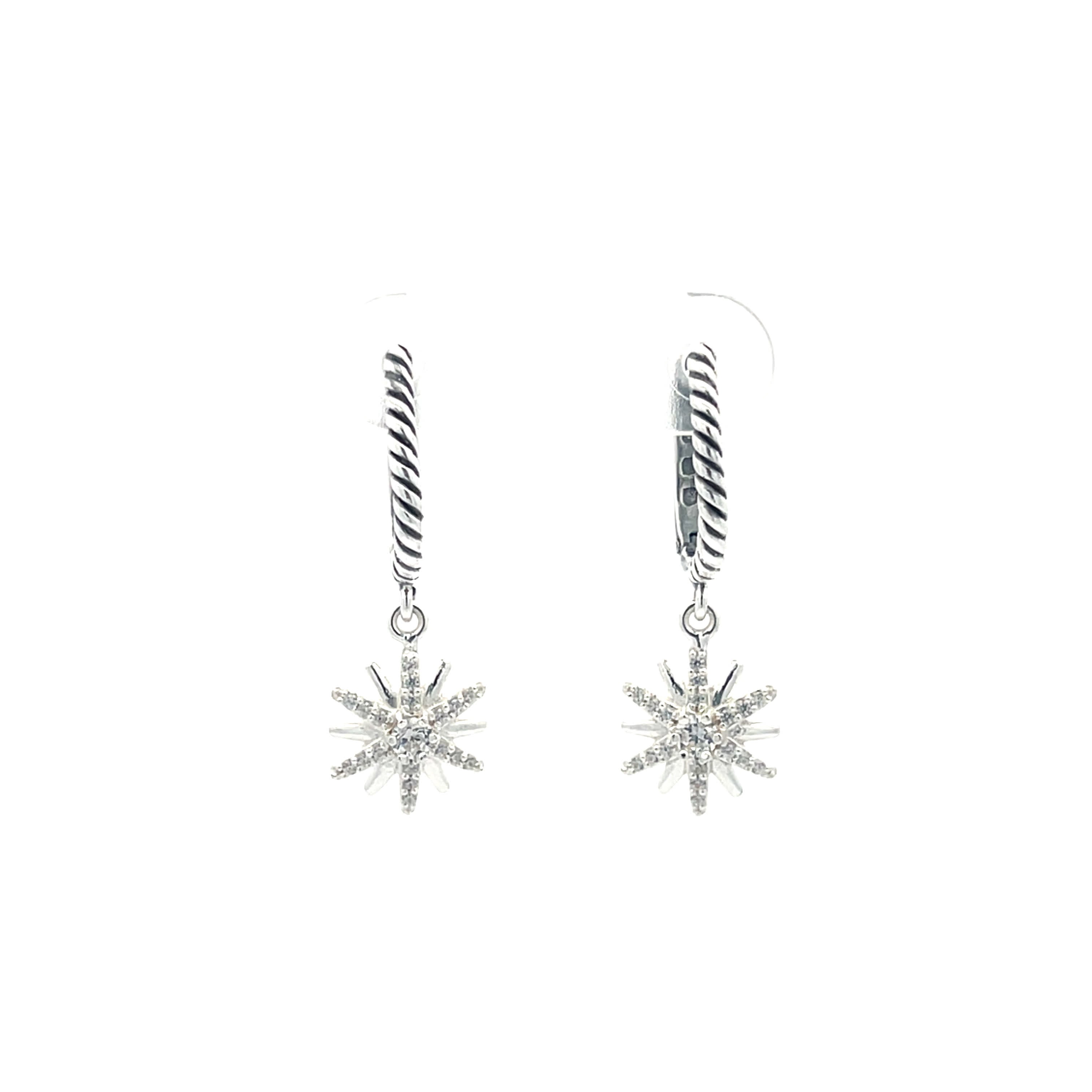 Star earrings with cubic zirconia